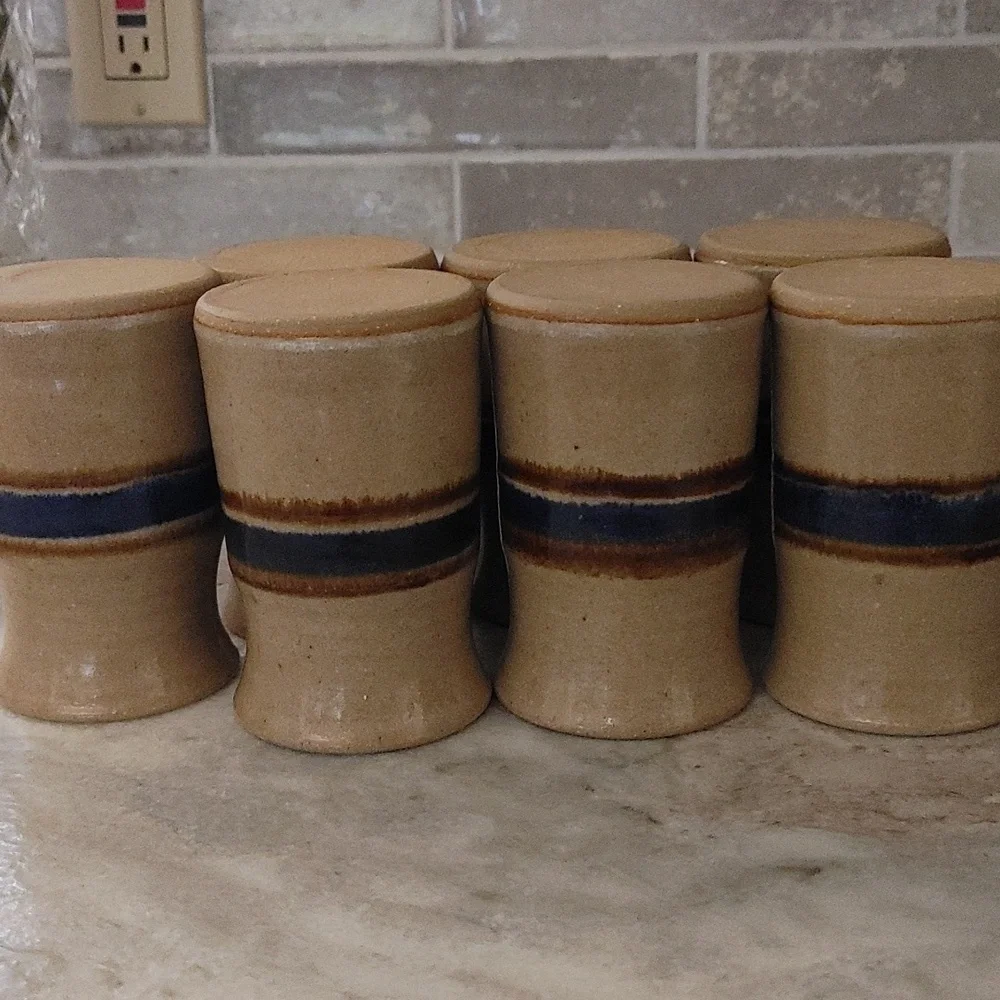 7 Salt Glazed Artisan Drinking Vessels 10 oz